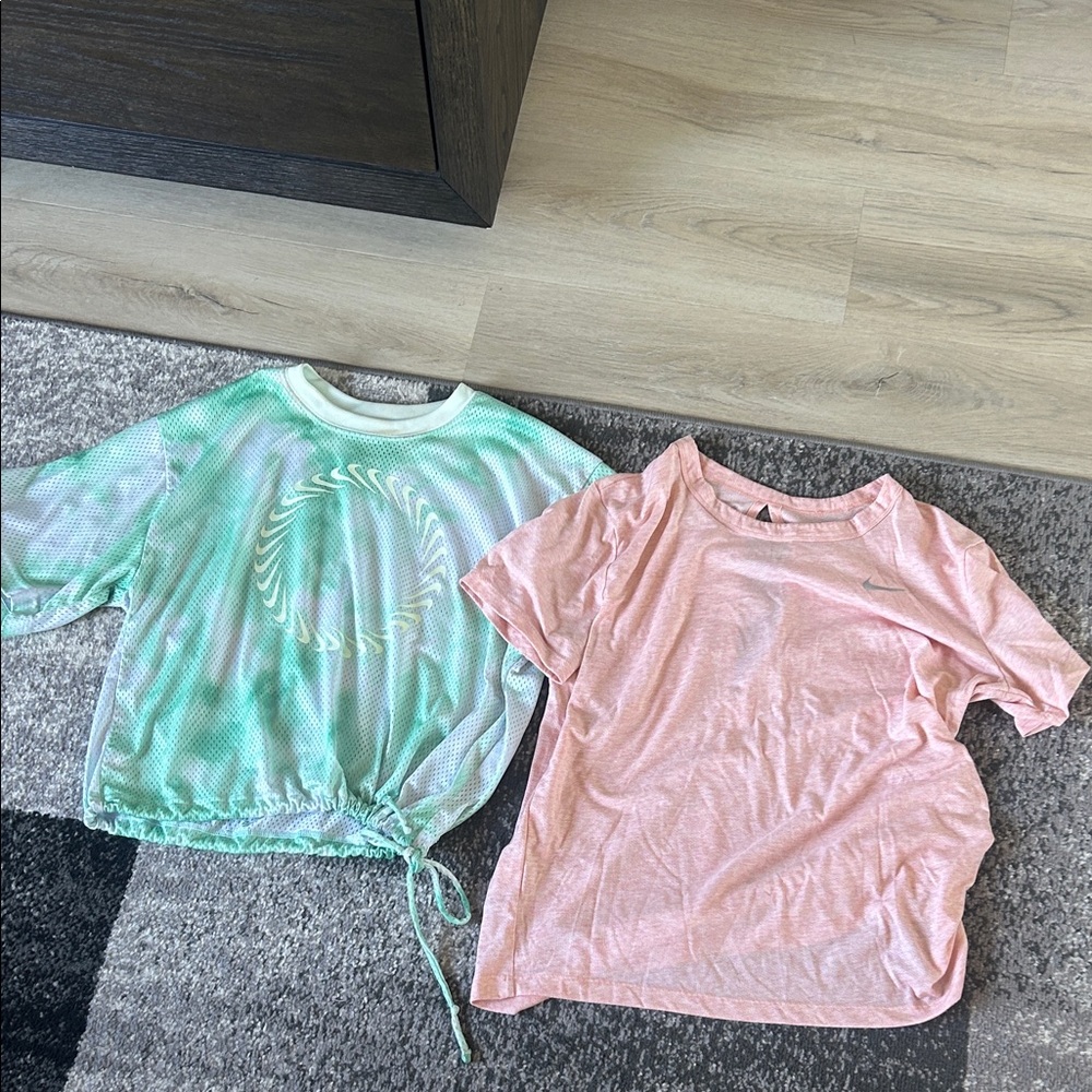 Nike Women's Short Sleeve Tees - Green and Orange